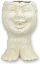 Bloempot - Grappig gezicht - gietijzer - 28,2 cm hoog