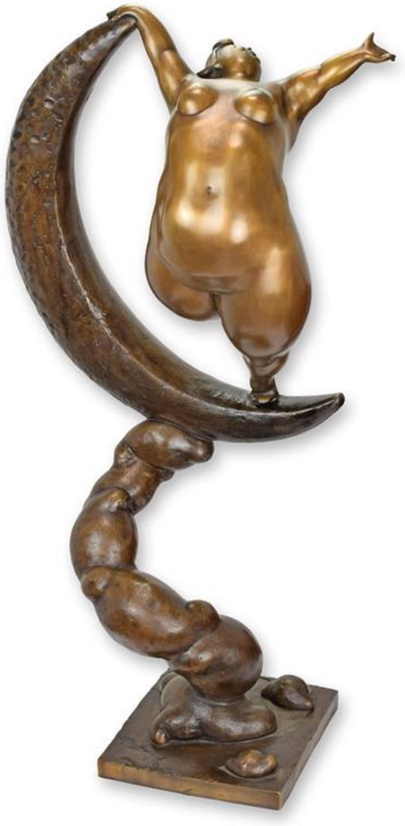 Brons beeld - maan - modern - sculptuur - 97 cm hoog