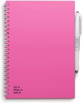 MOYU - Passion Pink Notebook - Uitwisbaar Notitieboek A5 Hardcover - Multifunctionele pagina’s - Inclusief uitwisbare pen, houder en wisdoekje