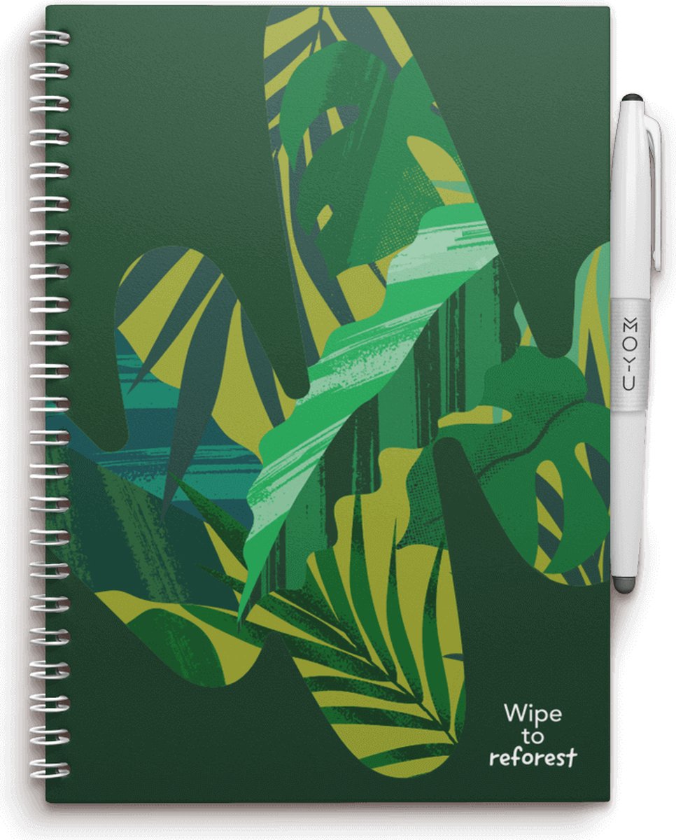 MOYU - Safari Nights Notebook - Uitwisbaar Notitieboek A5 Premium - Multifunctionele pagina’s - Inclusief uitwisbare pen, houder en wisdoekje