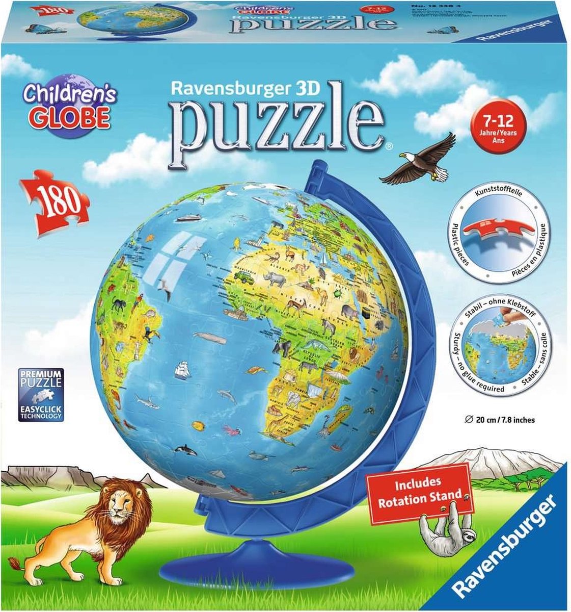 Ravensburger XXL Kinder globe (Engels) - 3D Puzzel - 180 stukjes — afbeelding 2