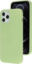 LuxeBass Siliconen hoesje geschikt voor Apple iPhone 12 Pro Max - Groen - telefoonhoes - gsm hoes - telefoonhoesje