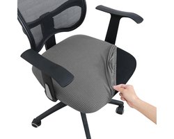 Ralfos Bureaustoelhoes Grijs - Zitvlak - Chair cover - Ralfos zitting Bureaustoelhoes - Bureaustoel hoes - Grijs - Hoes - Universeel - Voor zitting - Waterafstotende stoelhoes - Stretch - Kantoor en thuisgebruik - Wasmachine bestendig - Cadeau tip