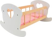 Bandits & Angels Houten Poppenbedje Sweet Dreams Wit Hout met Hart - Poppenbed Hout - Geschikt voor Pop tot 46 cm - Inclusief Dekentje - Poppen Bed - Poppen Meubel