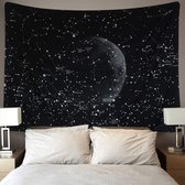 Moon Galaxy Constellation Tapestry Indian Bohemian Mandala Wall Hanging Tapestry Black for Nature Home Decorations Living Room Bedroom Decoration