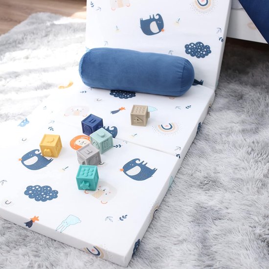 Reisbed matras 60x120 cm opvouwbaar - dikke opvouwbare matras voor baby vouwmatras kinderen matras reisbed 120x60 Regenboog van Alvi — afbeelding 2