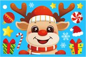Hiden | Raamstickers Kerst - Kerstdecoratie - Kerstfiguren - Raamdecoratie Kerst - Kerstdecoratie voor Binnen - Raamscherm | Rudolph
