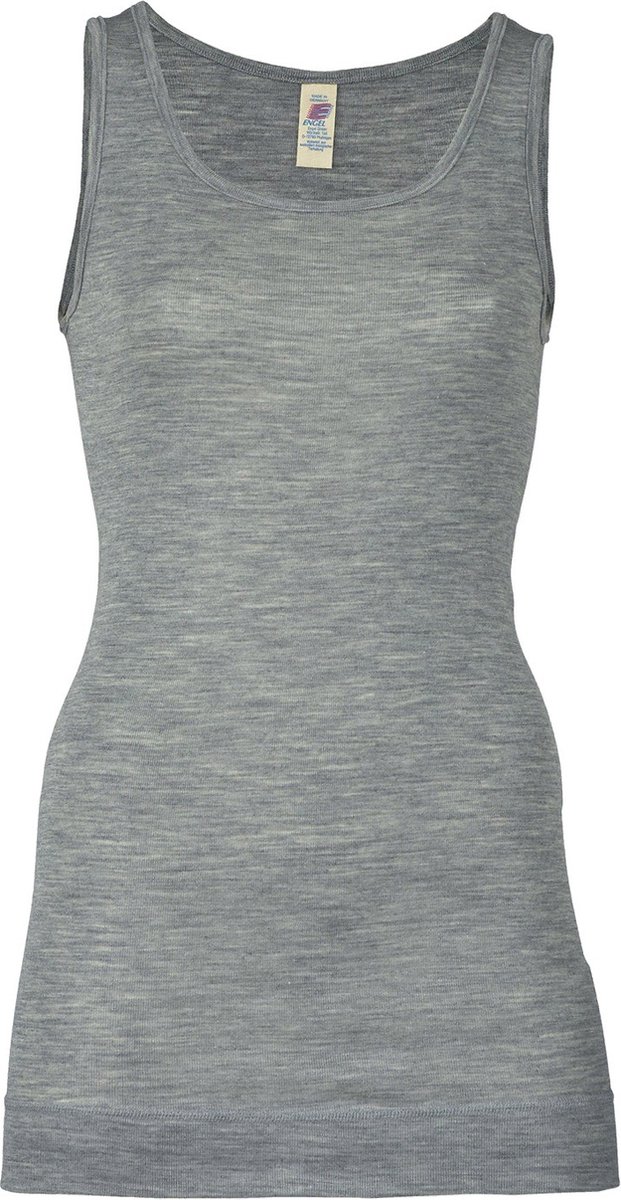 Dames Longtop - Lang Hemd van Zijde en Merino Wol - GOTS - Engel Natur Engel Natur grijs 38/40(M)