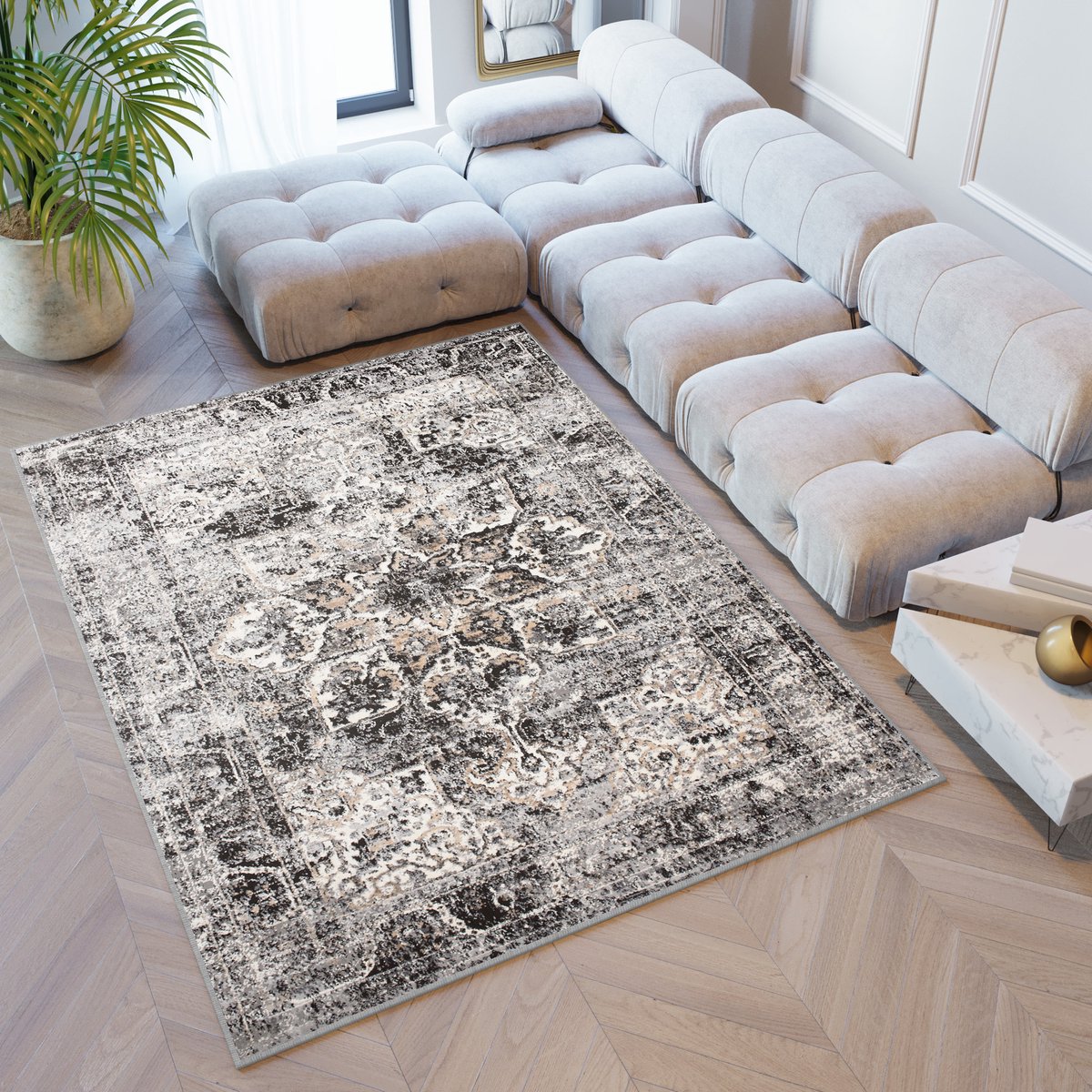 Tapiso Valley Vloerkleed Woonkamer Karpetten Tapijt Maat- 200x300 Donkergrijs