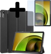 Hoes Geschikt voor Lenovo Tab M10 5G Hoes Luxe Hoesje Book Case Met Screenprotector - Hoesje Geschikt voor Lenovo Tab M10 5G Hoes Cover - Zwart