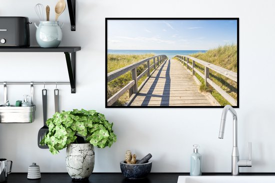 Cadre photo avec poster - Plage - Chemin - Europe - 60x40 cm - Cadre poster
