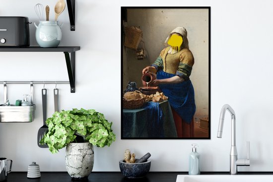Fotolijst incl. Poster - Melkmeisje - Johannes Vermeer - Verf - 40x60 cm - Posterlijst - PosterMonkey