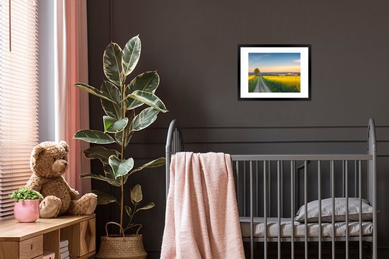 Chemin à travers une prairie fleurie à fleurs jaunes 30x20 cm - petit