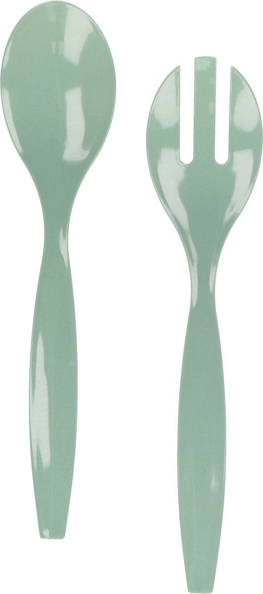 Plasticforte Sla bestek/couvert setje - mintgroen - kunststof - 29 cm