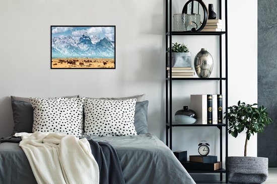 Affiche avec cadre Grand Teton Mountains Amérique - 60x40 cm