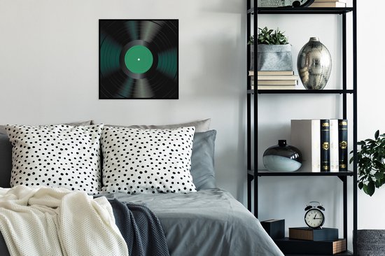 Fotolijst incl. Poster - Vinyl - Plaat - LP - Retro - Turquoise - 40x40 cm - Posterlijst