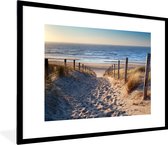 Affiche sous cadre - Cadre photo - Plage - Mer - Dune - Affiche - Affiche plage - 80x60 cm - Cadre - Photo sous cadre - Cadre affiche - Décoration maison
