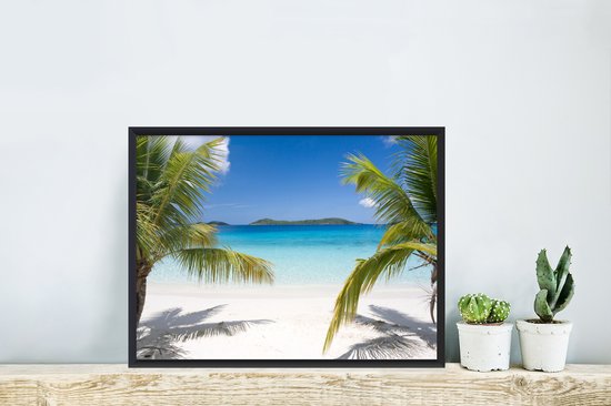 Cadre photo avec affiche - Palmiers tropicaux sur la plage - 30x20 cm - Cadre pour affiche