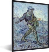 Fotolijst incl. Poster - De zaaier (naar Millet) - Vincent van Gogh - 60x80 cm - Posterlijst