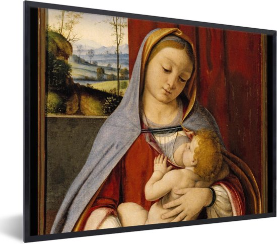 Fotolijst incl. Poster - Madonna and child - Leonardo da Vinci - 80x60 cm - Posterlijst