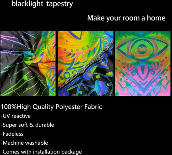 Simpkeely Blacklight Galaxy Tapijt, Blauwe Ruimte Sterrenhemel Nacht Universum Wandkleed, UV-Reactieve Glow in the Dark Paarse Feestachtergrond Aesthetisch Tapijt voor Slaapkamer - 150 x 200cm : Simpkeely