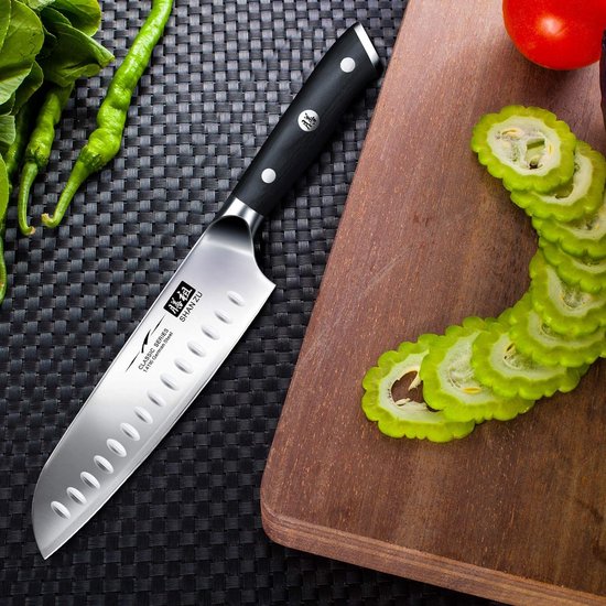 SHAN ZU Couteaux de Chef Santoku German Acier Inoxydable Couteaux