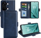 OnePlus Nord 3 Hoesje - MobyDefend Luxe Wallet Book Case (Sluiting Zijkant) - Blauw - GSM Hoesje - Telefoonhoesje Geschikt Voor OnePlus Nord 3