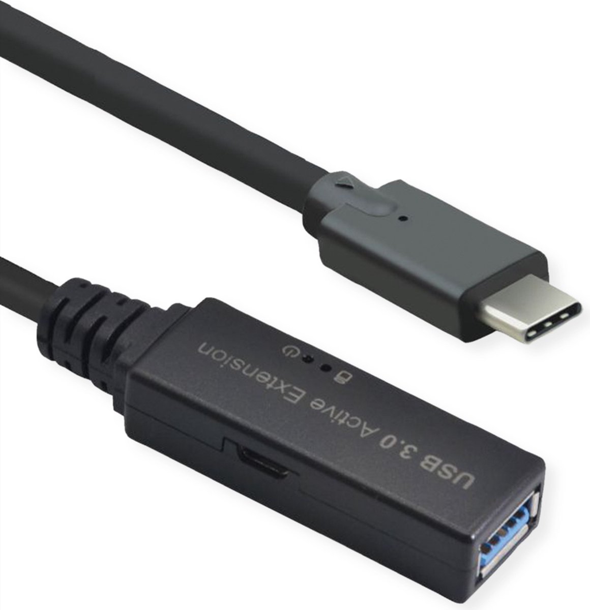 ROLINE USB 3.2 Gen 1 Actieve Repeater Kabel, Type A - C, zwart, 5 m