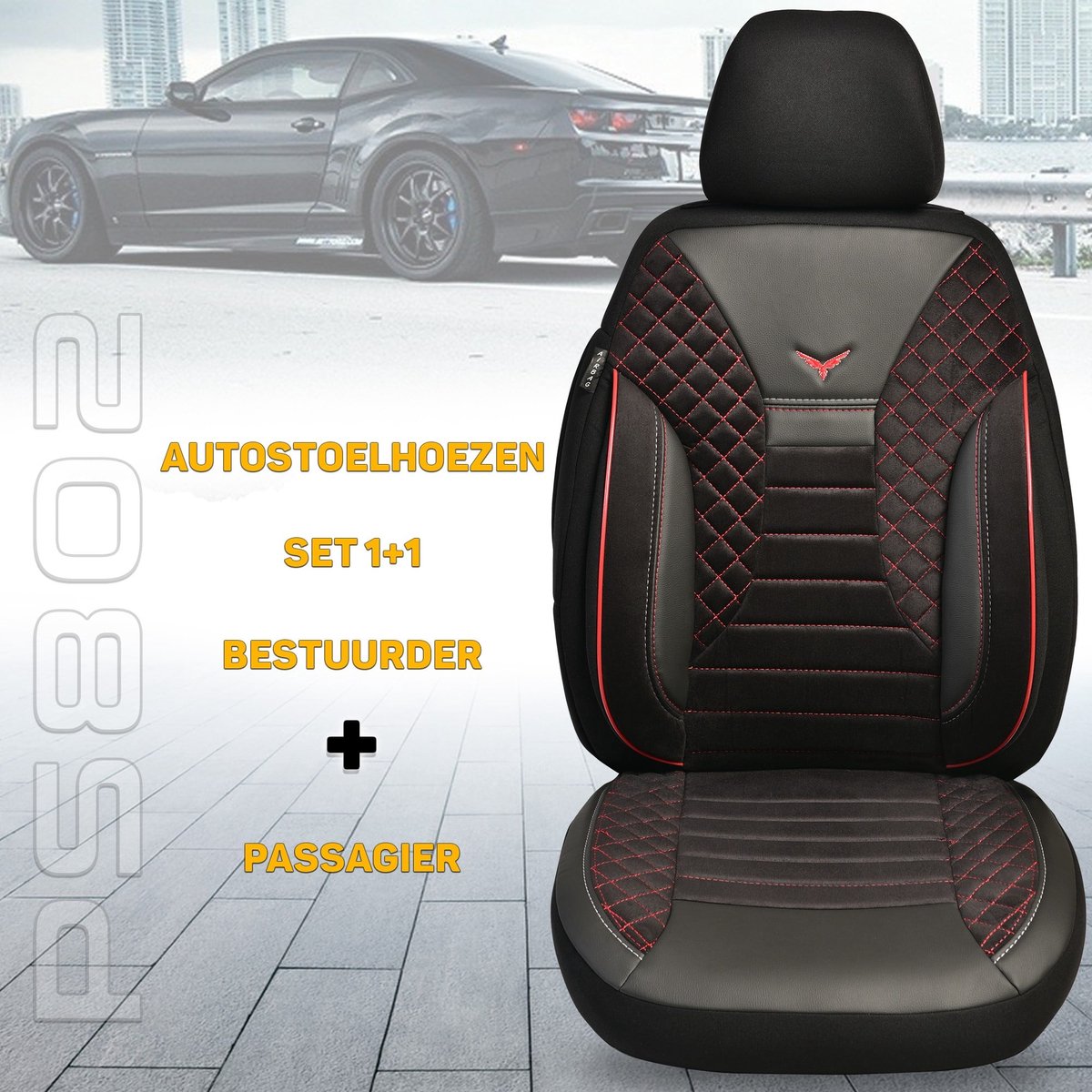 Autostoel Kussen Voor FIAT Panda 3 Series (Type 169) 2003-2024 2025, Autostoelkussen Antislip Ademend Voorstoel Bestuurdersstoel Stoelen Kussens Interieur Accessoire,Backrest-Orange