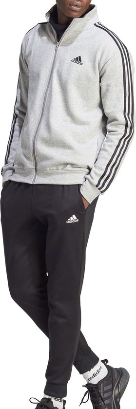 adidas Sportswear Basic 3-Stripes Fleece Trainingspak - Heren - Grijs- XL