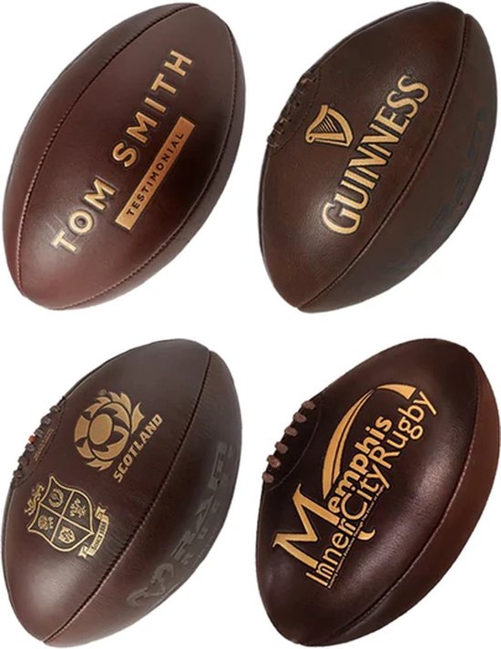 Balle de rugby vintage en cuir - En vente sur France