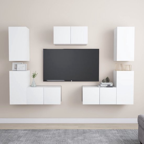The Living Store Tv-meubel - Trendy - Televisiekast - 60 x 30 x 30 cm - Kleur- wit