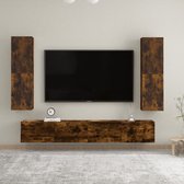 The Living Store Televisiewandmeubelen - Gerookt eiken - 30.5 x 30 x 110 cm - Duurzaam materiaal