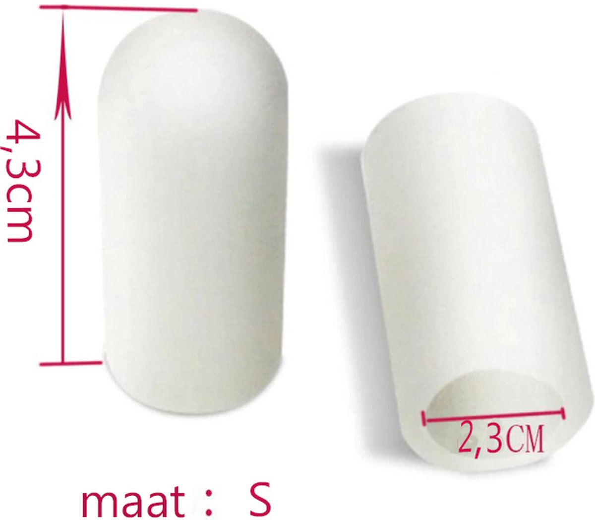 Goedkoopste Comfort teen beschermhoes– grote teen – 2 stuks - Small