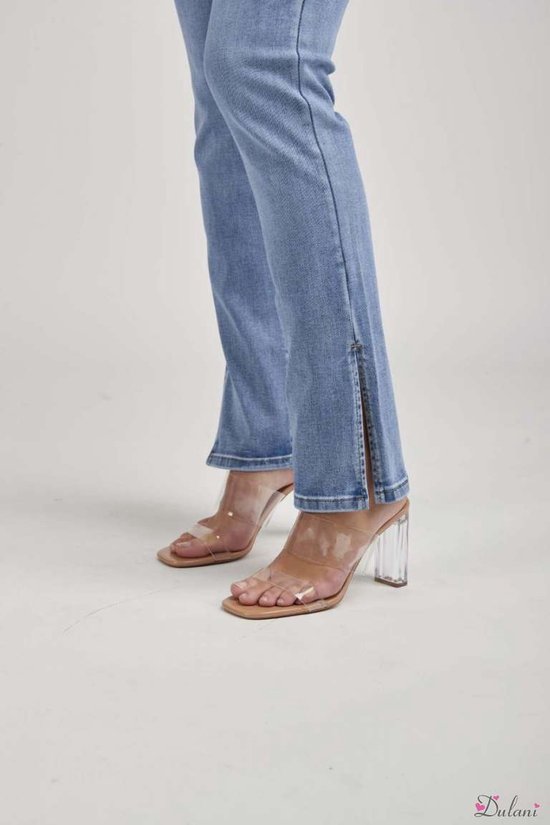 Pantalon Toxik3 taille mi-haute droite avec jean clair fendu