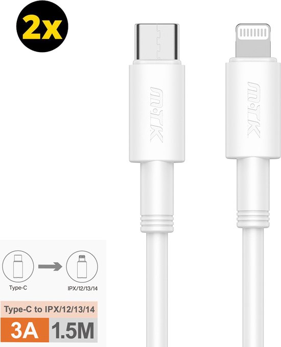 Pack Chargeur Secteur Port USB-C 20W + Cable USB-C vers Lightning