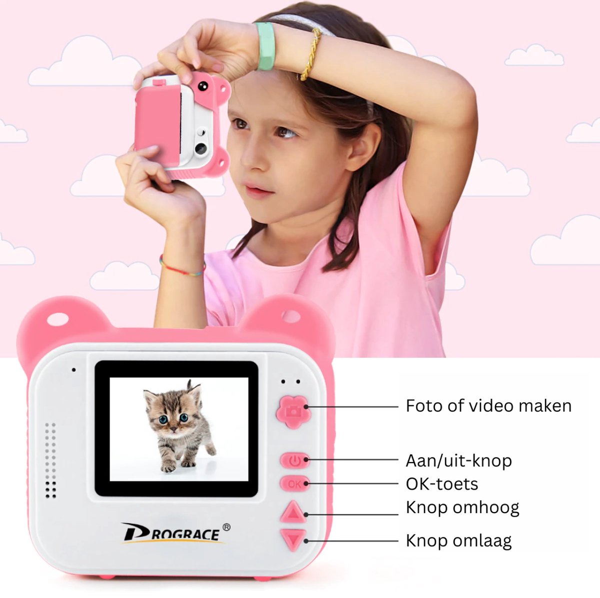 Appareil photo photo Novoz Enfants - Polaroid - Garçons et Filles - Image  nette - Photos et vidéos - Jeux inclus - 32 GB