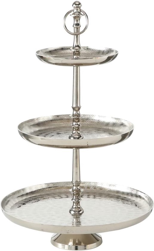 Alzatina APS PERFECTO SMALL Per Buffet, Struttura In Metallo Nero E Due Piani In Legno Di Quercia. Dimensioni 23x20x40,5 Cm. Elegante E Pratica Per Presentare Dolci, Snack O Finger Food. - 3