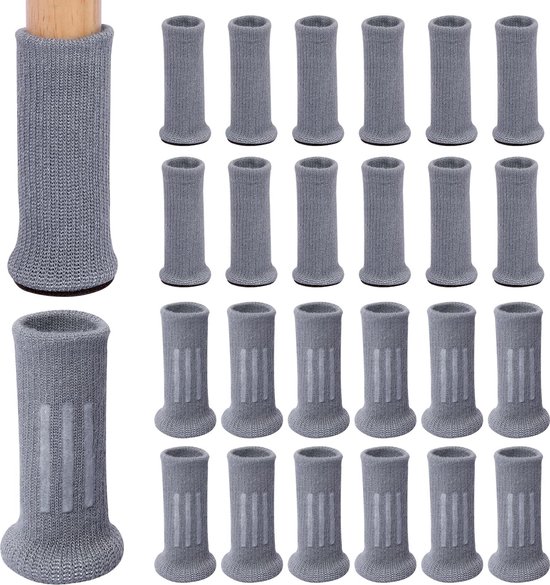 24 stuks meubelpoten-sokken, antislip, elastische stoelpootbeschermers met vilt, stoelpootdoppen met vilten glijders voor stoelen, beschermkappen voor stoelpoten voor stil en krasbestendig