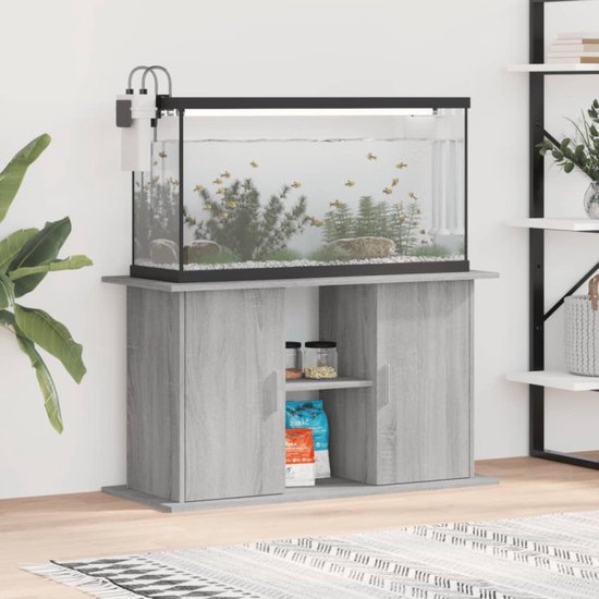 vidaXL-Aquariumstandaard-101x41x58-cm-bewerkt-hout-grijs-sonoma-eiken
