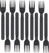 Fourchettes Excellent Houseware - 10x pièces - gris - plastique - 18 cm - réutilisable