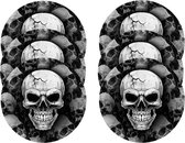 Fiestas Guirca Halloween/horror schedel/doodshoofd bordjes - 18x - zwart - papier - D23 cm