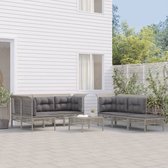 The Living Store Loungeset X - Tuinmeubelset - Grijze Kleur - Weerbestendig - Stalen Frame - Comfortabele Kussens