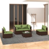 The Living Store Loungeset Bruin - Modulair design - Hoogwaardig materiaal - Stevig frame - Toegevoegde zitcomfort