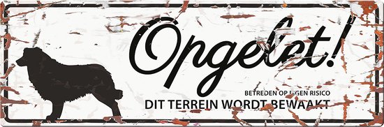 WARNING SIGN COLLIEWHITE N 40x14cm blanc