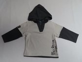 T-Shirt met lange mouw - Kap - Jongen - Ecru / grijst - 12 maand 80