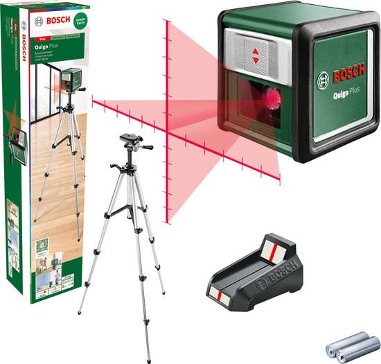 Bosch Quigo Plus - Kruislijnlaser - Inclusief Statief - Richtplaat - Batterijen