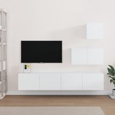 The Living Store TV-meubelset - Wit - 30.5 x 30 x 30 cm / 60 x 30 x 30 cm / 80 x 30 x 30 cm