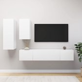 The Living Store TV-meubelset Modern - Hangend - Spaanplaat - Wit - 30.5 x 30 x 90 cm - 30.5 x 30 x 60 cm - 80 x 30 x 30 cm