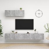 The Living Store TV-meubelset - Betongrijs - 100 x 30 x 30 cm - Montage vereist